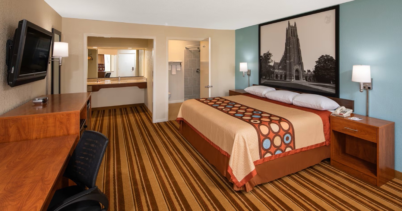 Comfortable guest rooms at Super 8 by Wyndham Burlington